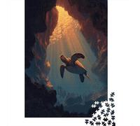 Turtles Swim near Deep-sea CraterPuzzles 1000 Pieces for Adults for Adults 1000 Piece Puzzle Educational Challenge Games Home DecoratioLava