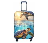 Turtles Swimming in The Sea Elastic Travel Luggage Cover Suitcase Protector, Print Suitcase Baggage Cover Anti-Scratch