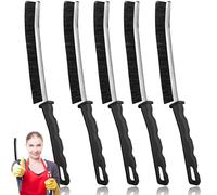 TURUM Multifunctional Cleaning Brush, 5pcs, Black, Nylon Bristles, Plastic Handle, Gap & Crevice Cleaner for Kitchen, Bathroom, Windows & Tiles