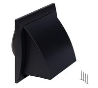 TURvent 100 mm Weather Protection Grille Anthracite - Plastic Exhaust Air Grille with Backflow Flap - Cover Extractor Hood Exterior - Ventilation Grille with Hood - Exhaust Hood for Dryer - Weather