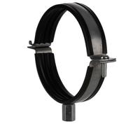 TURvent 100mm Pipe Clamp with Rubber Gasket - 4 Inch Galvanised Steel Duct Hanger with M8/M10 Thread - Mounting Bracket for HVAC Ducting