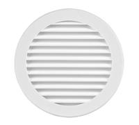 TURvent 125mm Air Vent Cover - 5 inch White Ventilation Grille for Wall and Ceiling - Round Plastic Louver for Exhaust and Supply HVAC Systems - Ducting Covers
