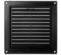 TURvent 150x150mm Air Vent Cover - 6x6 inch Black Ventilation Grille for Wall and Ceiling - Rectangular Plastic Louver for Exhaust and Supply HVAC Systems - Flat Ducting Opening Covers