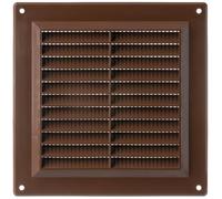 TURvent 150x150mm Air Vent Cover - 6x6 inch Brown Ventilation Grille for Wall and Ceiling - Rectangular Plastic Louver for Exhaust and Supply HVAC Systems - Flat Ducting Opening Covers
