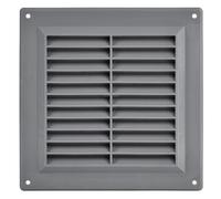 TURvent 150x150mm Air Vent Cover - 6x6 inch Grey Ventilation Grille for Wall and Ceiling - Rectangular Plastic Louver for Exhaust and Supply HVAC Systems - Flat Ducting Opening Covers