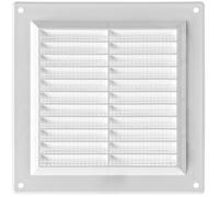 TURvent 150x150mm Air Vent Cover - 6x6 inch White Ventilation Grille for Wall and Ceiling - Rectangular Plastic Louver for Exhaust and Supply HVAC Systems - Flat Ducting Opening Covers