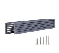 TURvent 17.7" x 3.6" Door Vents for Interior Doors - Gray Vent Cover with Screws - Plastic Ventilation Grille Two Sided - Air Register for Bathroom, Garage, Kitchen - Cut-Out Area 17x3.1 inch