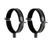 TURvent 2 Pack 100mm Pipe Clamps with Rubber Gasket - 4 Inch Galvanised Steel Duct Hangers with M8/M10 Thread - Mounting Brackets for HVAC Ducting