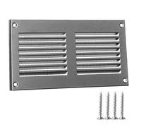 TURvent 200x100mm Vent Cover - 8x4 Inch Stainless Steel Air Grille for Wall & Ceiling - Metal Ventilation Grille with Insect Mesh - Rectangular Vent Cover for Indoor & Outdoor Use