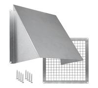 TURvent 200x200mm Outdoor Dryer Vent Cover with Mesh - 8x8 Inch Galvanized Metal Wall Rain Cover - Weatherproof Exhaust Grille for Duct Openings