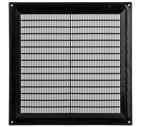 TURvent 250x250mm Air Vent Cover - 10x10 inch Black Ventilation Grille for Wall and Ceiling - Rectangular Plastic Louver for Exhaust and Supply HVAC Systems - Flat Ducting Opening Covers