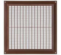 TURvent 250x250mm Air Vent Cover - 10x10 inch Brown Ventilation Grille for Wall and Ceiling - Rectangular Plastic Louver for Exhaust and Supply HVAC Systems - Flat Ducting Opening Covers