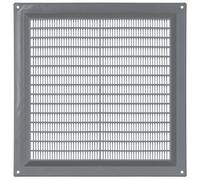 TURvent 250x250mm Air Vent Cover - 10x10 inch Grey Ventilation Grille for Wall and Ceiling - Rectangular Plastic Louver for Exhaust and Supply HVAC Systems - Flat Ducting Opening Covers