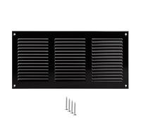 TURvent 300x150mm Vent Cover - Black 12x6 Inch Air Grille for Wall and Ceiling - Metal Ventilation Grille with Mesh - Rectangular Ventilation Register - External Dimensions: H 300 mm W x 150 mm