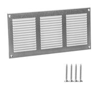TURvent 300x150mm Vent Cover - Galvanised 12x6 Inch Air Grille for Wall & Ceiling - Metal Ventilation Grille with Insect Mesh - Rectangular Vent Cover for Indoor & Outdoor Use