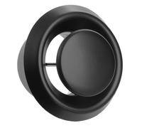 TURvent 4 Inch Anthracite Plastic Diffuser - Adjustable Vent for Wall - Ceiling Duct Cover with Front Plate - Universal Valve for Exhaust and Supply Air - Round Ventilation Covers