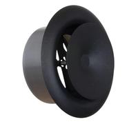 TURvent 4 inch Black/Anthracite Metal Diffuser - 100mm Adjustable Vent for Wall - Ceiling Duct Cover - Supply Air Valve - Round Ventilation Covers for Bathroom Kitchen Garage