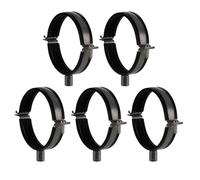 TURvent 5 Pack 100mm Pipe Clamps with Rubber Gasket - 4 Inch Galvanised Steel Duct Hangers with M8/M10 Thread - Mounting Brackets for HVAC Ducting