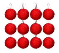 TURWXGSO 12 Pcs Lime Green Furry Christmas Ornaments for Tree Green Christmas Hanging Decorations 6cm for Home Party Crafts Wedding Tree Winter Decoration Decor