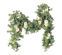 TURWXGSO 2M Artificial Green Plant Party Decoration Simulation Flower Thanksgiving Christmas Encryption With Fruit Simulation Rose for Xmas Fireplaces Christmas Party Decor