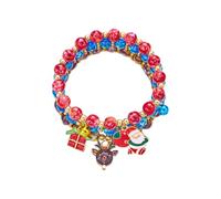 TURWXGSO 3Pcs Women Christmas Beaded Bracelet Set, Santa And Snowman Design | Beaded Bracelet for Women for Home Interior Decoration, Holiday Gathering Scene Arrangement