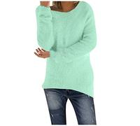 TURWXGSO Autumn Winter Jumper Womens Casual Long Sleeve Sweatshirt Classic Plain Tops Long Sleeve Crew Neck Knit Sweaters Tunic Blouses Thermal Basic Tees for Layering Everyday