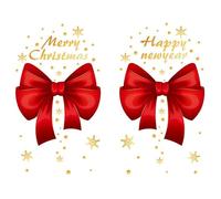TURWXGSO Baubles Christmas Decorations Christmas Bow Showcase Scene Decoration Shop Glass Sliding Door Stickers Festival Gifts Decorative for Tree Party Home Office Decor