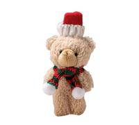 TURWXGSO Christmas Decorations Christmas Teddy Bear Curly Bear Red Scarf Cuddly Couple Brown Hand Companion DIY Materials Cake Decoration Ornament Seasonal Décor Decor