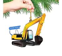 TURWXGSO Christmas Decorations Sale 1Pc Christmas Ornaments Hanging Decoration Gift Product Personalized Family Iron Fire Truck, Excavator,Excavator Pendant