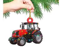 TURWXGSO Christmas Decorations Sale 1Pc Christmas Ornaments Hanging Decoration Gift Product Personalized Family Iron Fire Truck, Excavator,Excavator Pendant