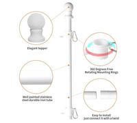 TURWXGSO Christmas Decorations Wall Mounted Flagpole Kit With Winding 360 Degree Rotating Ring Stainless Steel Flagpole Kit Suitable For Houses Gardens Courtyards Outdoor Fences Festival for Xmas