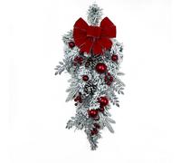 TURWXGSO Christmas Flocking Wreath Door Hanging Christmas Decorations Wreath Rattan Pendant Decoration European And Home Furnishing for Xmas Fireplaces Party Decor
