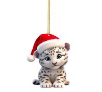 TURWXGSO Christmas Home Accessories Cute Snow Leopard Baby Christmas Decoration Pendant Snow Leopard Acrylic Home Decoration Car Outdoor Decorations