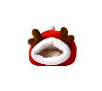 TURWXGSO Christmas Reindeer Hamster Bed Cozy Safe Half Enclosed Pet Nests for Small Animals Hamsters Guinea Pigs Squirrels Hedgehog Rabbits Etc for Indoor Decoration Holiday Decor