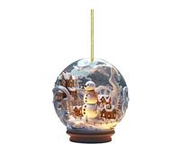 TURWXGSO Christmas Snowman Acrylic Glass Ball Jewelry Unique Style Snowflake Decoration Exquisite Ball Pendant Pendant for Christmas Tree Party Decoration Xmas Home Decor