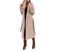 TURWXGSO Coats for Women UK Sale Long Sleeve Woolen Coats Clearance Slim Fit Solid Color Long Coats Casual Thick Overcoats with Pockets for Business Office Work