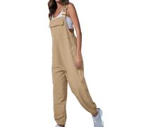 TURWXGSO Dungarees for Women UK Clearance Women's Solid Color Utility Jumpsuit Loose Casual Sleeveless Adjustable Straps & Tapered Ankles Casual Overalls with Zipped Pockets UK Size Summer