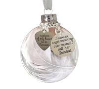 TURWXGSO Festival Christmas Ornaments Feathers Ball A Piece Of My Heart Is In Heavens Memorial Christmas Decorations for ChristmasHoliday WeddingHome Decor