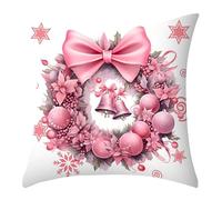 TURWXGSO Funny Christmas Decorations 45x45cm Christmas Pillow Cover With Peach Fleece Printed Living Room Sofa Decoration Pillowcase Cushion Figurine Ornaments for WeddingPartyHome Decor