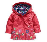 TURWXGSO Girls Rain Jacket Cute Raincoat Floral Printed Waterproof Jacket Hooded Rain Coat for Kids Outdoor Rainwear Windbreaker I for Wet Weather, Travel, School, Multiple Occasions