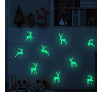 TURWXGSO Glow Christmas Wall Stickers Fluorescent Wall Stickers for | Christmas Deer That Glows In The Dark Party Fluorescent Glow-In-Dark Deer Decals For Party Decoration Xmas Decor Festive