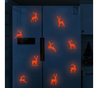 TURWXGSO Glow Christmas Wall Stickers Fluorescent Wall Stickers for | Christmas Deer That Glows In The Dark Party Fluorescent Glow-In-Dark Deer Decals For Party Decoration Xmas Decor Festive
