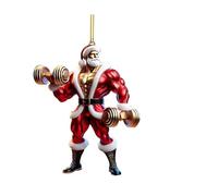 TURWXGSO Hanging Decorations Christmas Decorations Ornaments Big Christmas Tree Ornaments for Coworkers Tree Two Pendant Decoration Double Print Fitness Muscle Santa