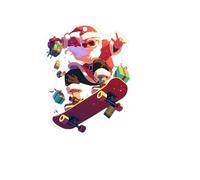 TURWXGSO Holiday Decor Acrylic Skateboard Cool Santa Claus Pendant Christmas Ceiling Decorations Indoor Figurine Ornaments for Christmas Decoration Wedding Birthday Party Decor