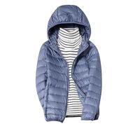 TURWXGSO Light Weight Puffer Jackets for Women UK Hooded Down Jacket Short Length Plus Size Puffer Coat Quilted Jacket Long Sleeve Autumn Winter Warm Waterproof Windproof Outerwear