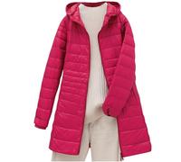 TURWXGSO Lightweight Padded Jackets for Women UK Long Hooded Puffer Jacket Slim Fit Thin Puffer Coat Long Sleeve Quilted Down Jacket Autumn Winter Warm Coats Waterproof Outerwear