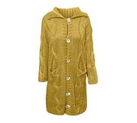 TURWXGSO Long Cardigans for Women UK Button Up Chunky Knit Cardigan Oversized Open Front Jumper Coats Long Sleeve Cosy Casual Overcoats Lounge Wear Autumn Winter Outerwear Sweater