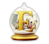 TURWXGSO Novelty Decor 26 Letter Yellow Crystal Acrylic Car Ornament Christmas Tree Pendant Home Decoration Christmas Bauble for Home Decor DIY Crafts Tree Fall Winter