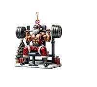 TURWXGSO Ornaments Christmas Decorations Ornaments Big Christmas Tree for Coworkers Tree Two Pendant Decoration Double Print Fitness Muscle Santa