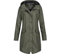 TURWXGSO Plus Size Ladies Rain Jackets Waterproof Trench Coat Light Weight Windbreaker Button Zip Up Hooded Raincoat with Pockets for Outdoor Active Wear Hiking Jacket S-5XL